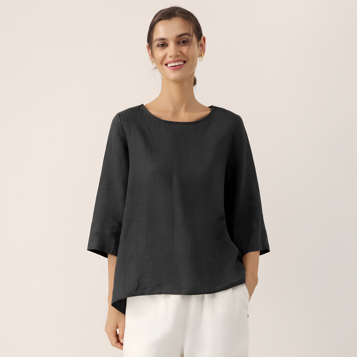 Asymmetrisches Leinentop Anna