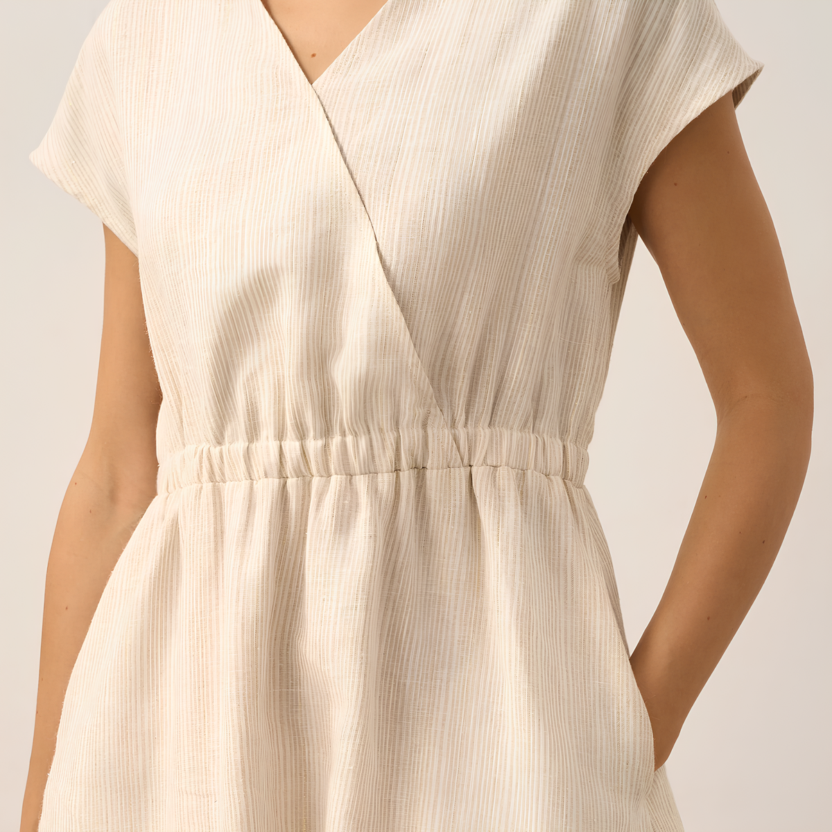 Gestreiftes Leinen-Minikleid Aria