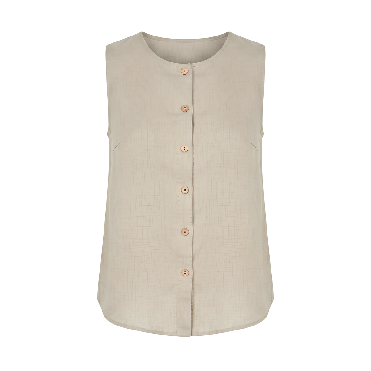 Leinen-Tanktop mit Knopfleiste