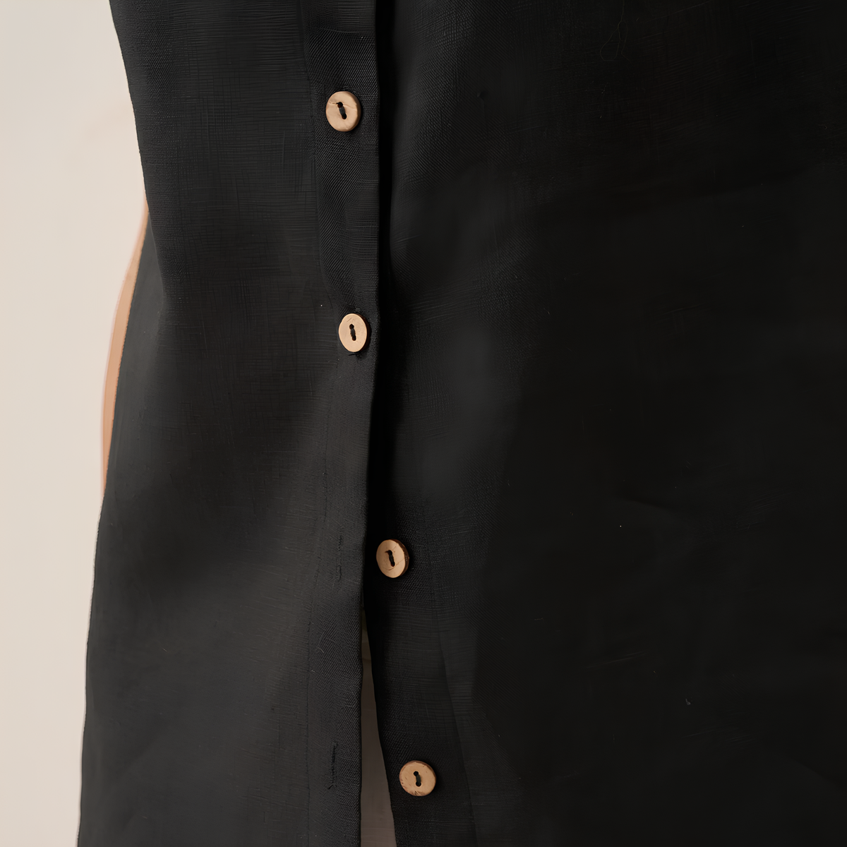 Leinen-Tanktop mit Knopfleiste