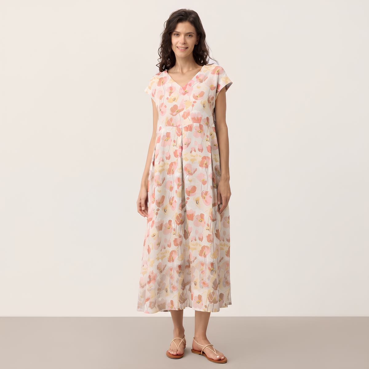Leinen-Maxikleid Carnation