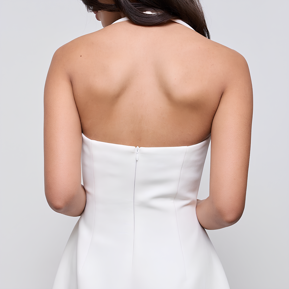 Neckholder-Midikleid aus Baumwollmix