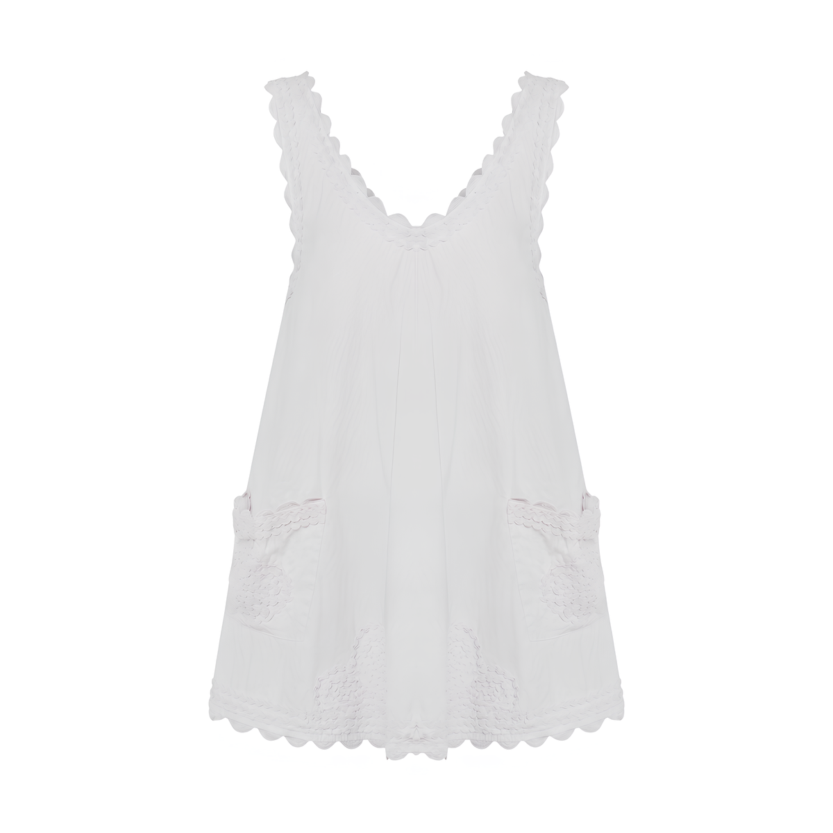 Popeline-Kleid Hibiscus mit Zackenlitze