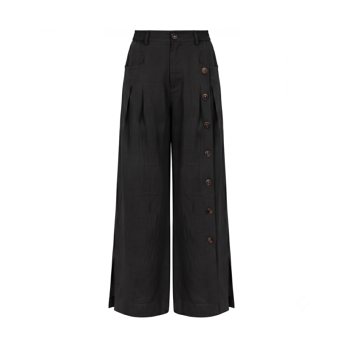 Leinenhose Kaya mit Knopfleiste