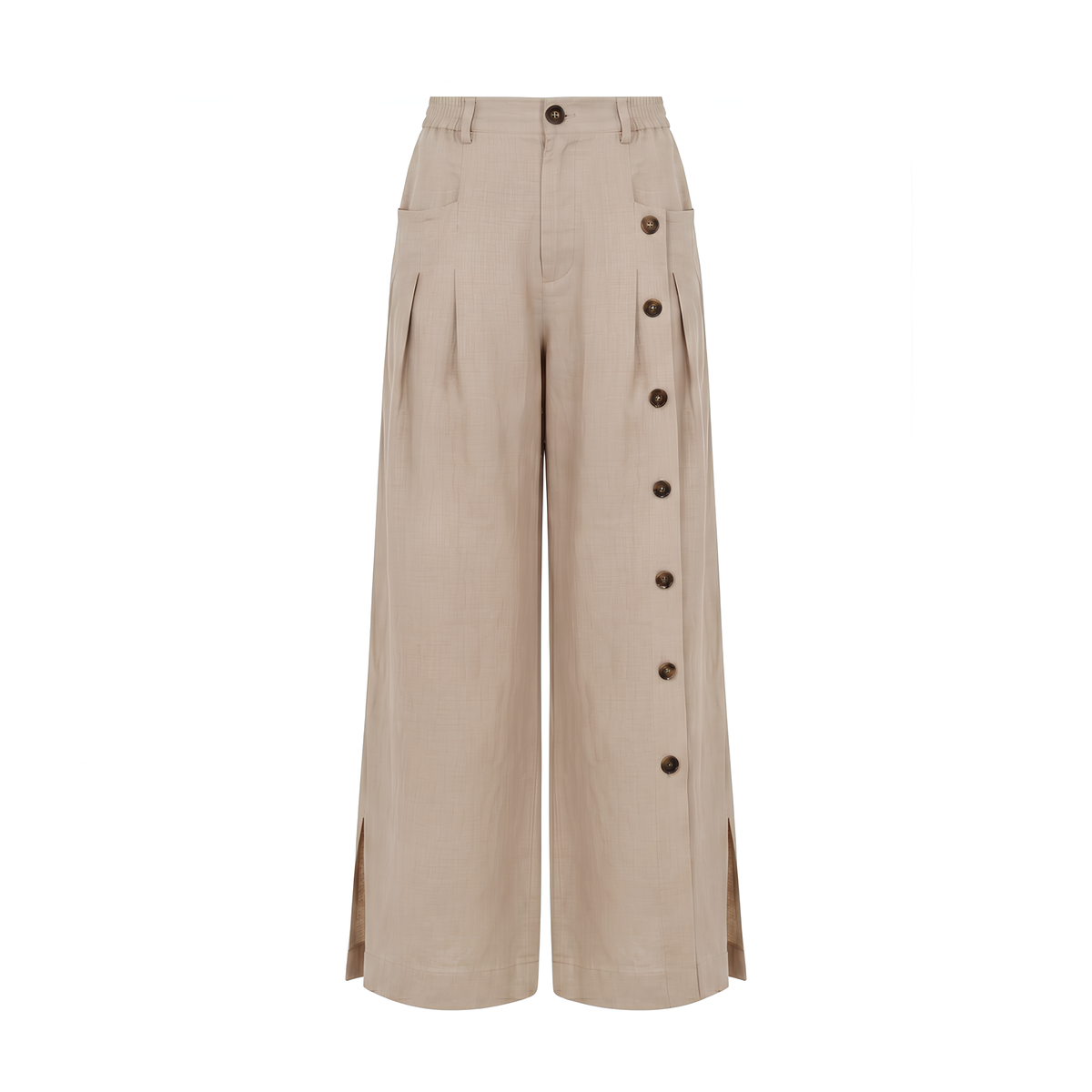 Leinenhose Kaya mit Knopfleiste