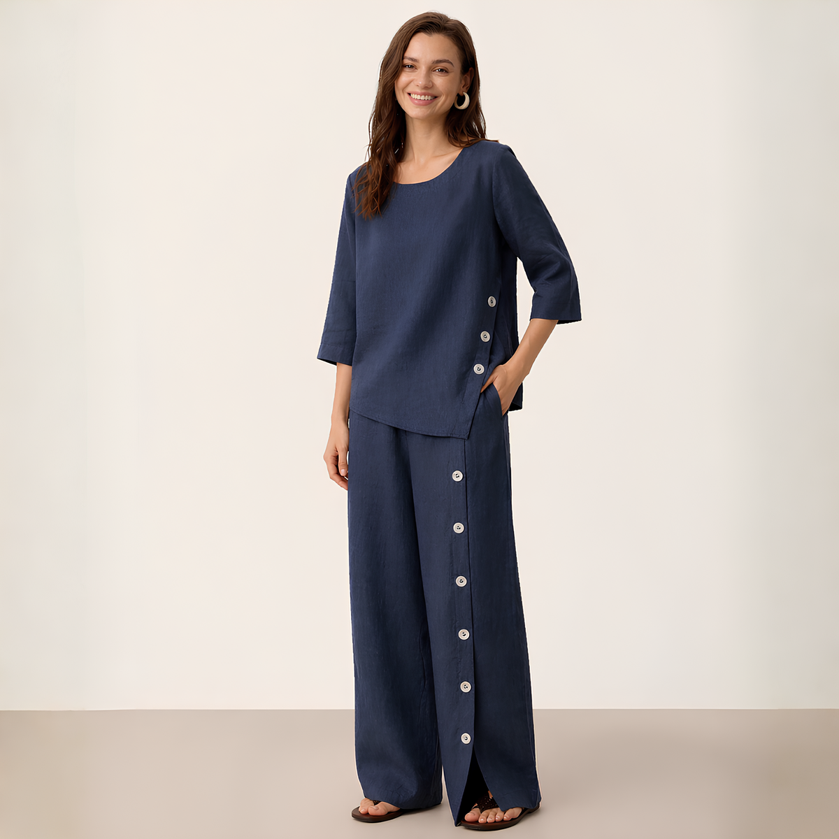 Asymmetrisches Leinentop Nyla
