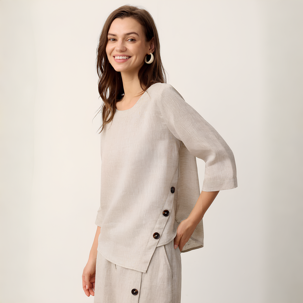 Asymmetrisches Leinentop Nyla