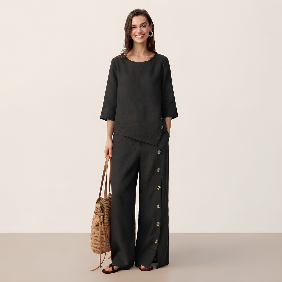 Asymmetrisches Leinentop Nyla