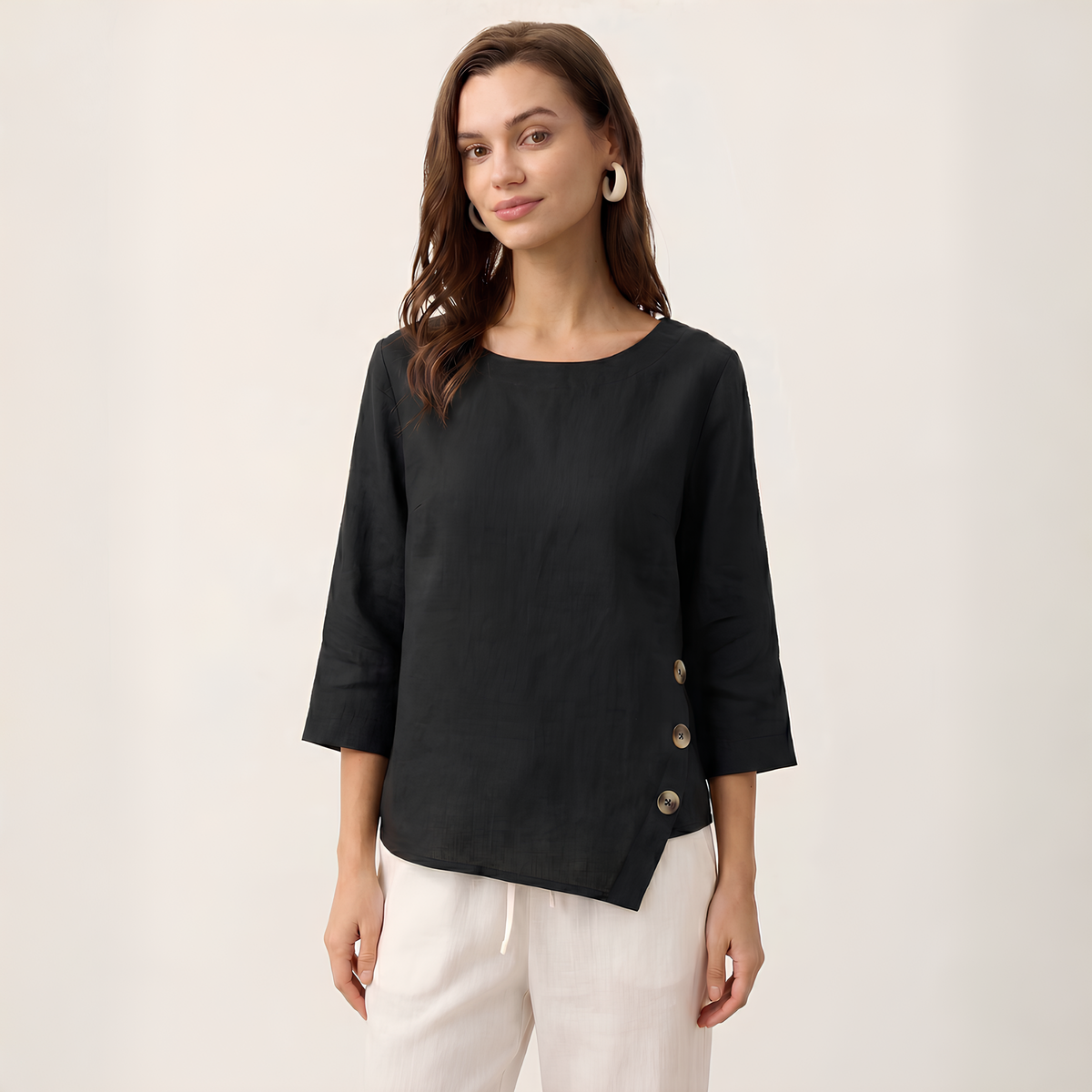 Asymmetrisches Leinentop Nyla