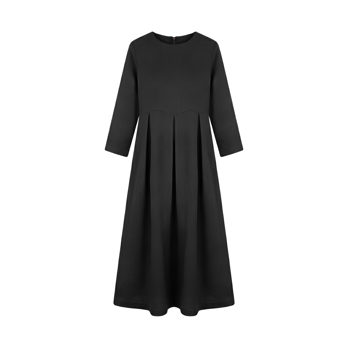 Plissiertes Leinen-Midikleid