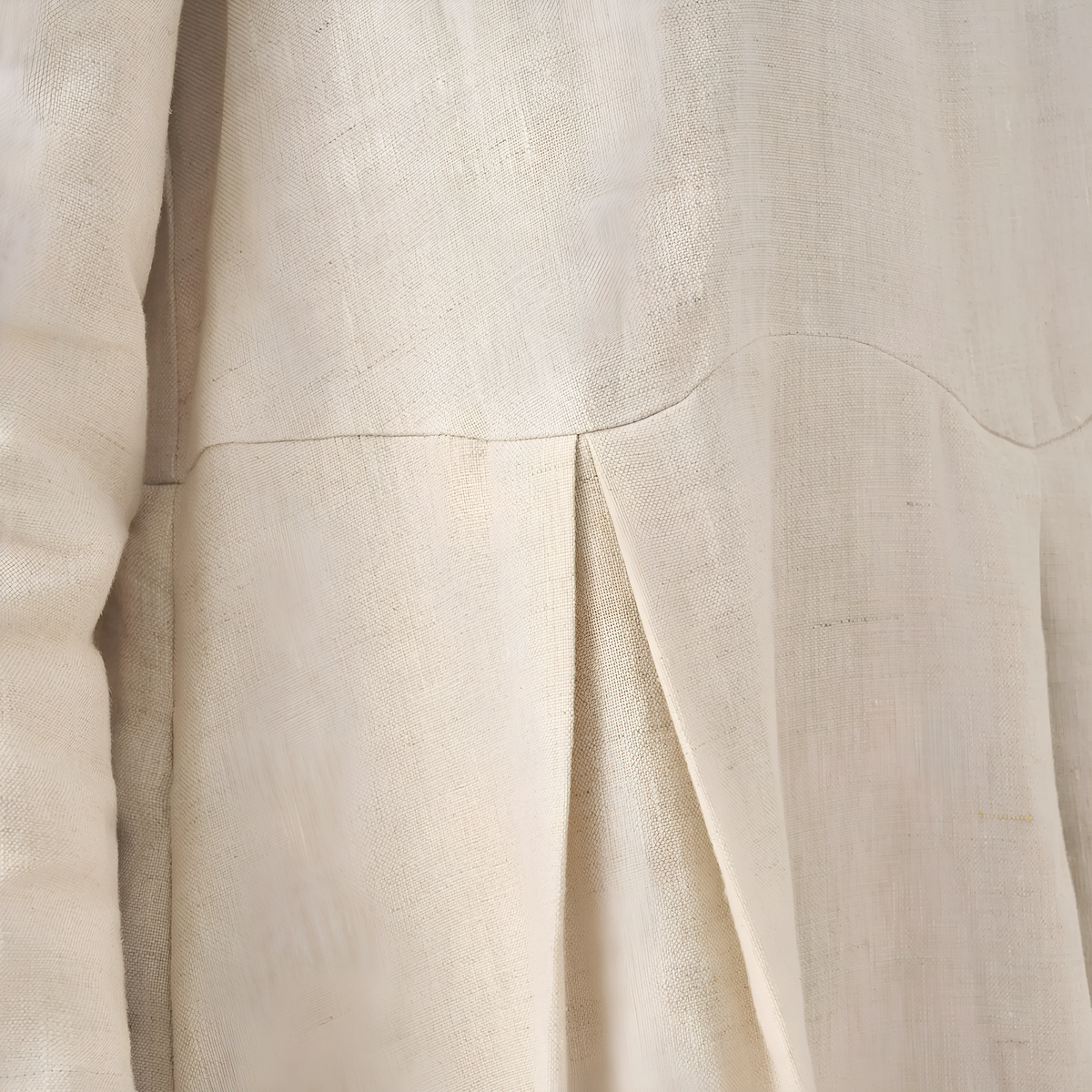 Plissiertes Leinen-Midikleid