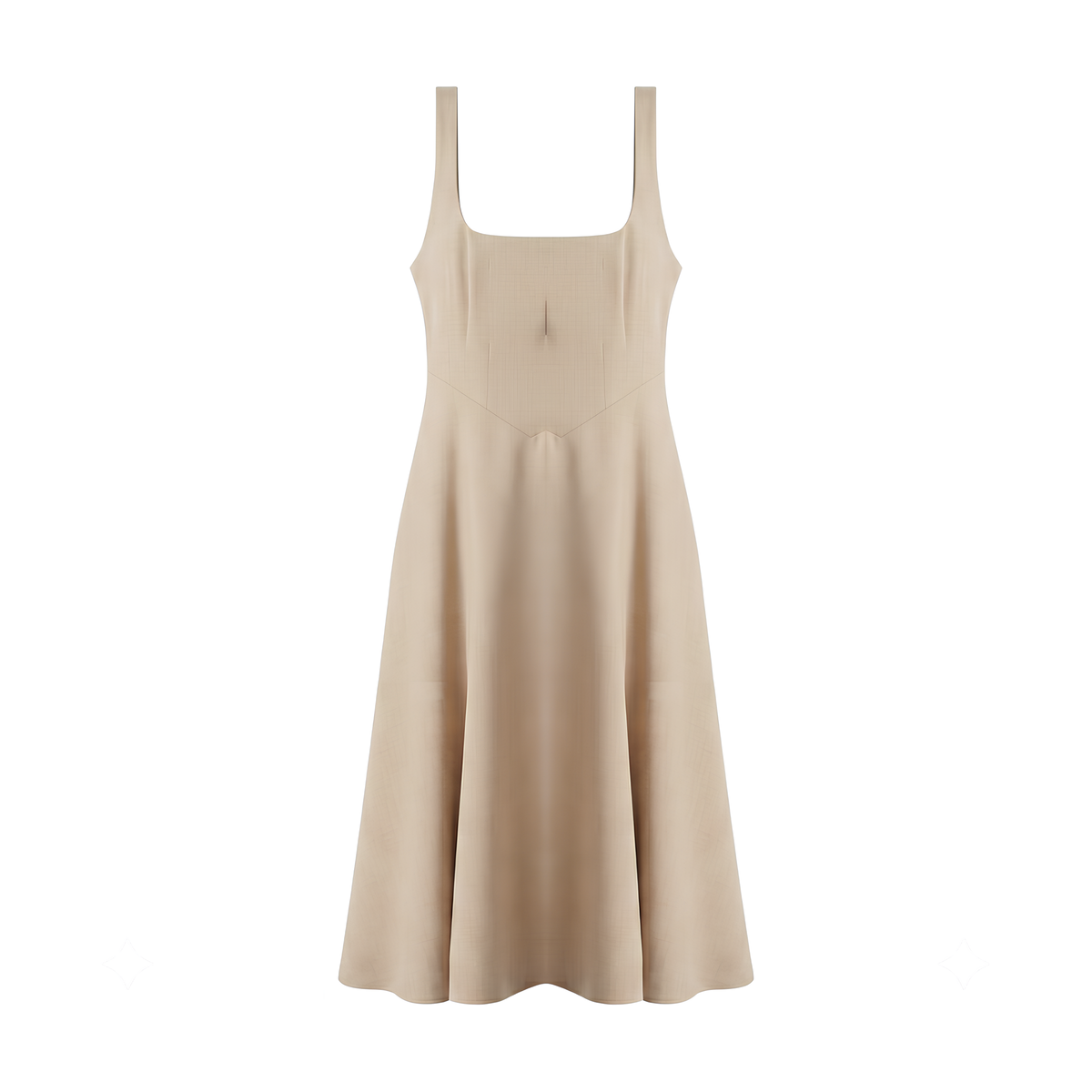 Midikleid Luna mit Karree-Ausschnitt