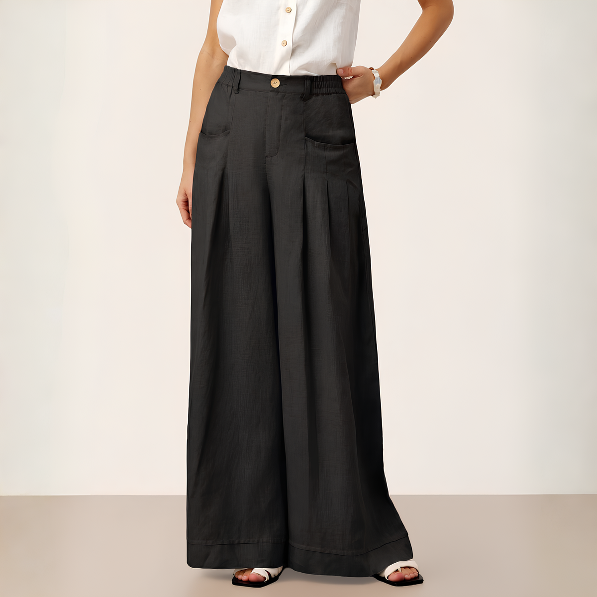 Plissierte Leinenhose Vera