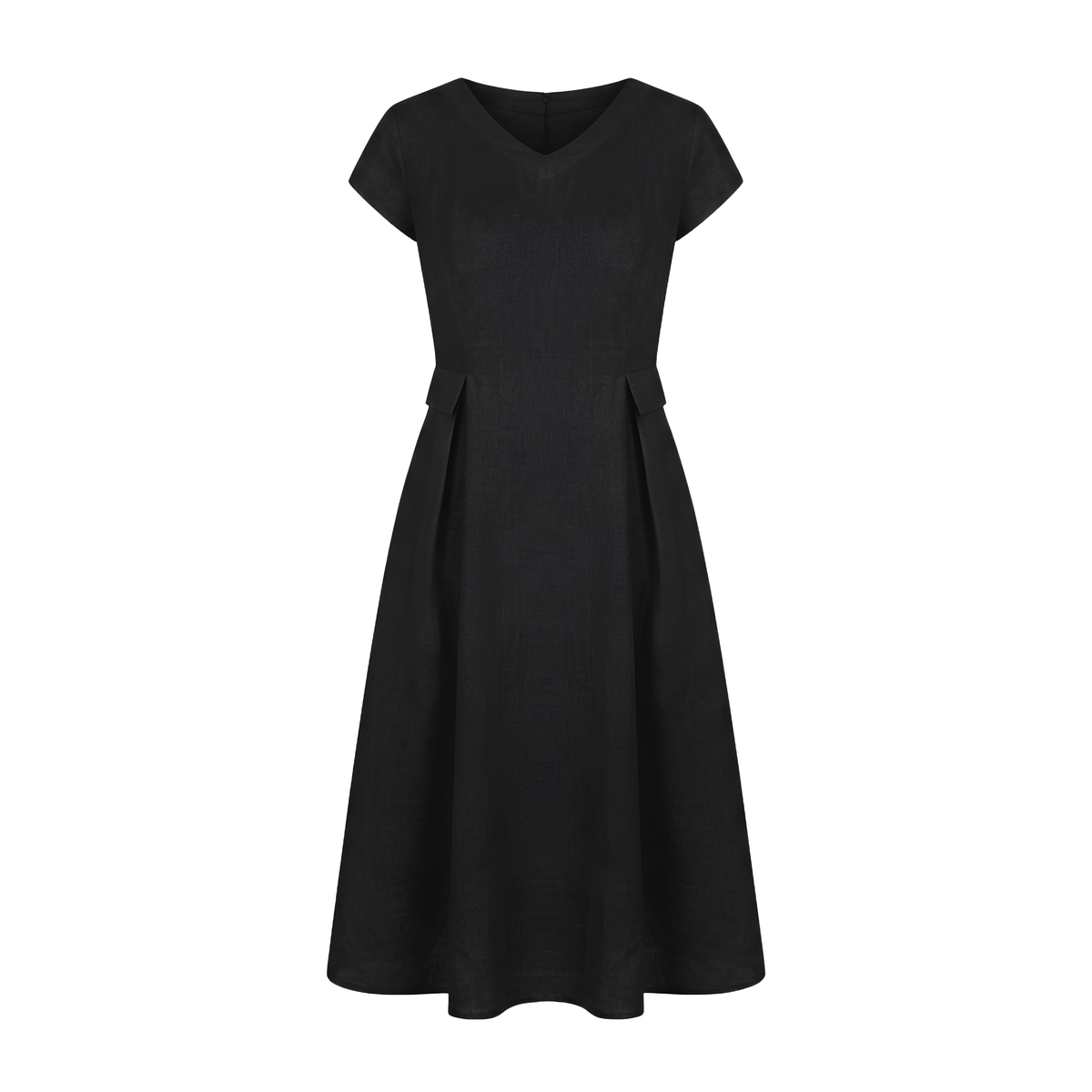 Leinenkleid Alexa mit V-Ausschnitt