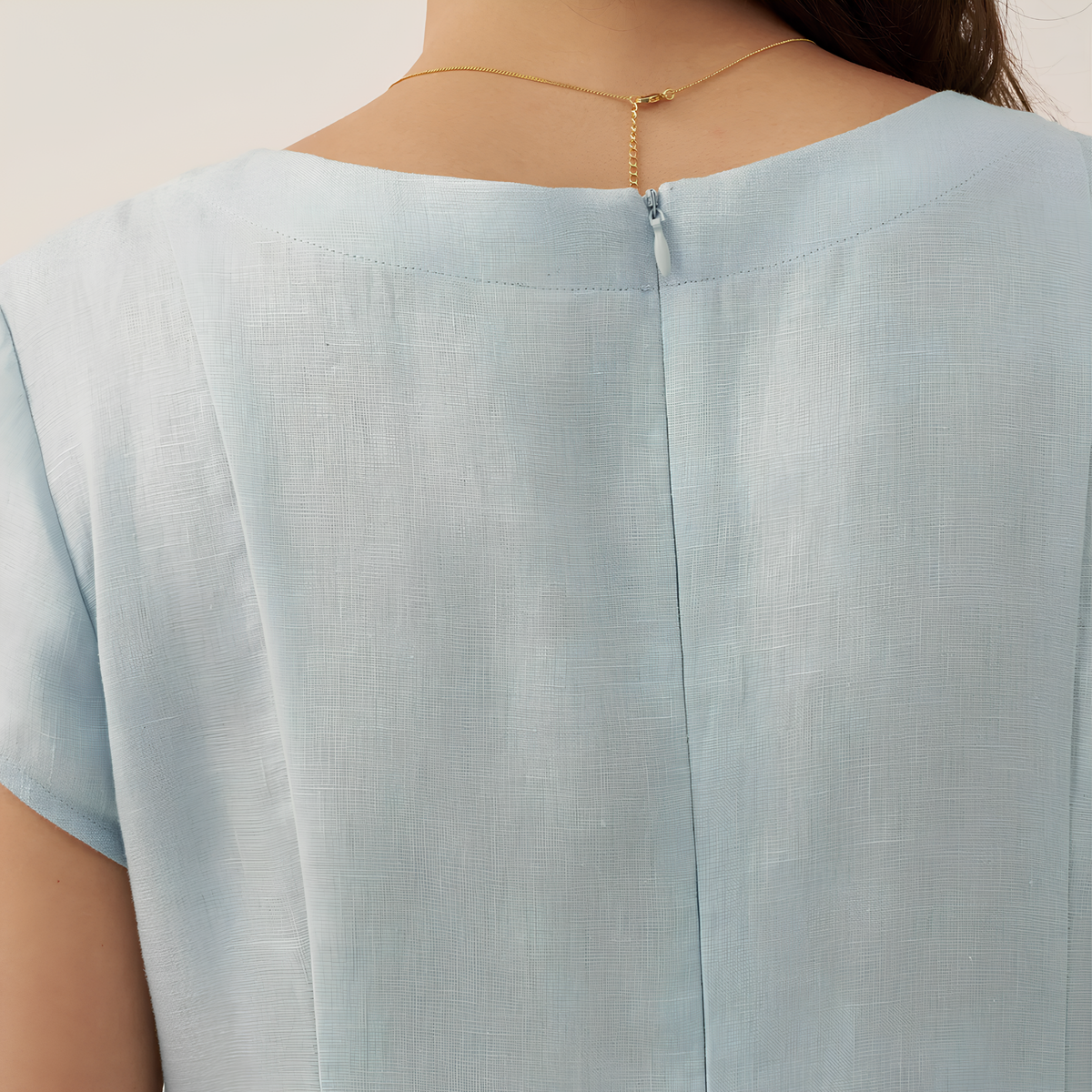 Leinenkleid Alexa mit V-Ausschnitt