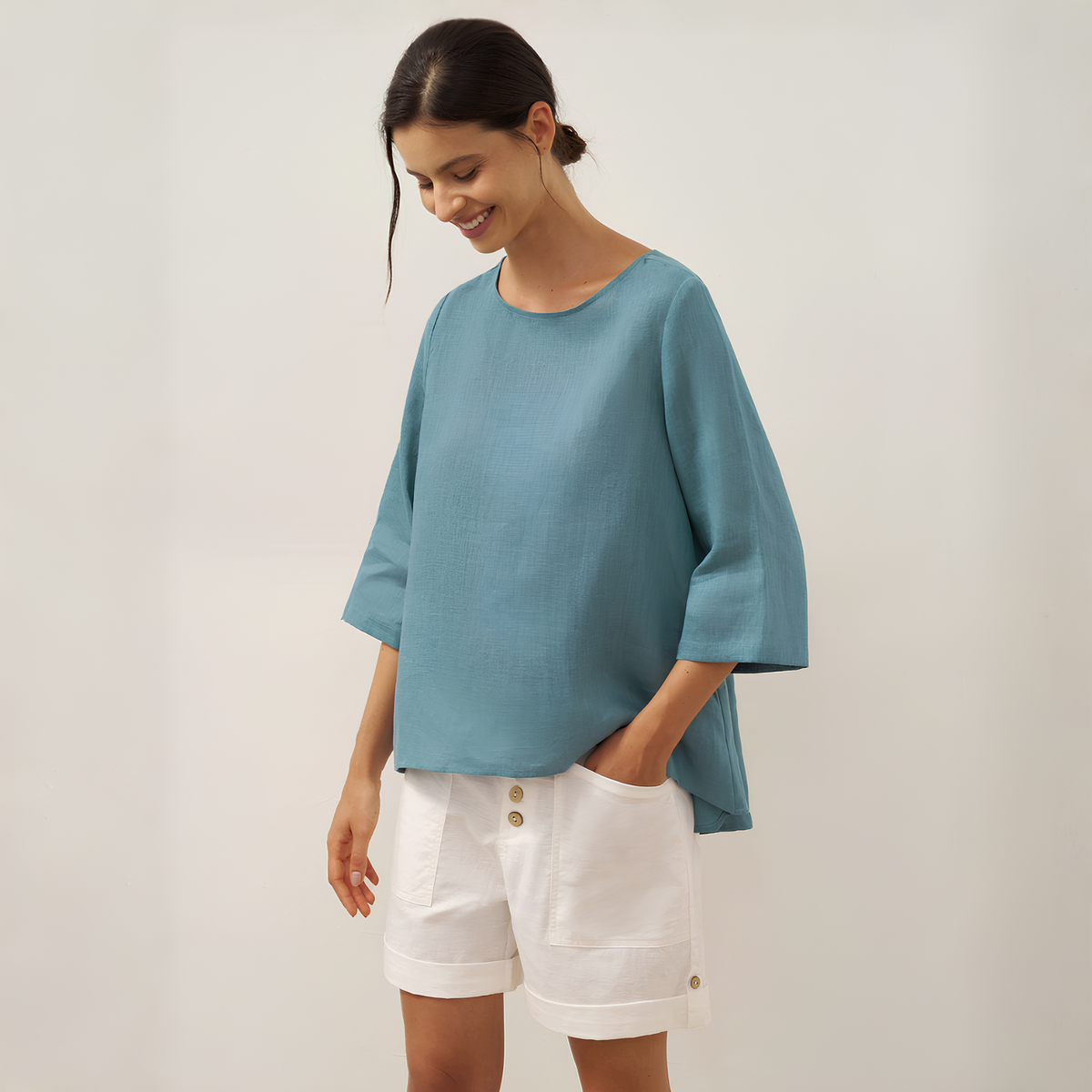 Asymmetrisches Leinentop Anna