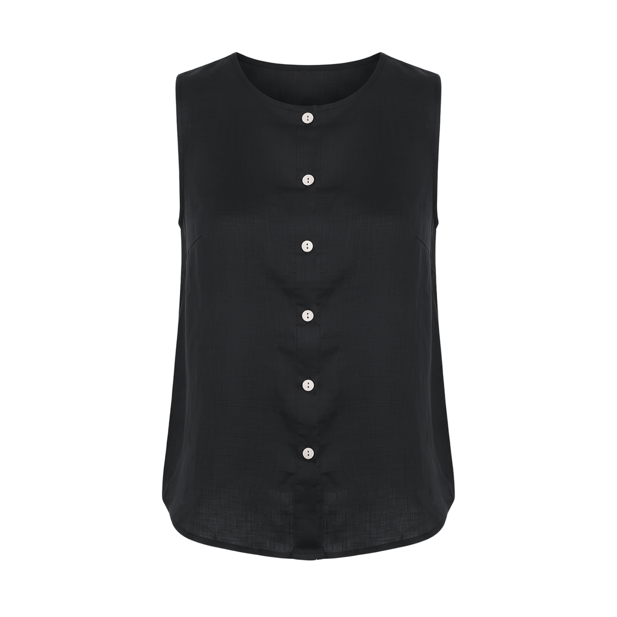 Leinen-Tanktop mit Knopfleiste