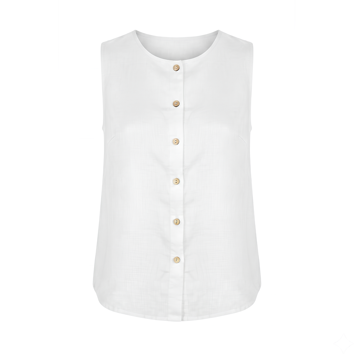 Leinen-Tanktop mit Knopfleiste