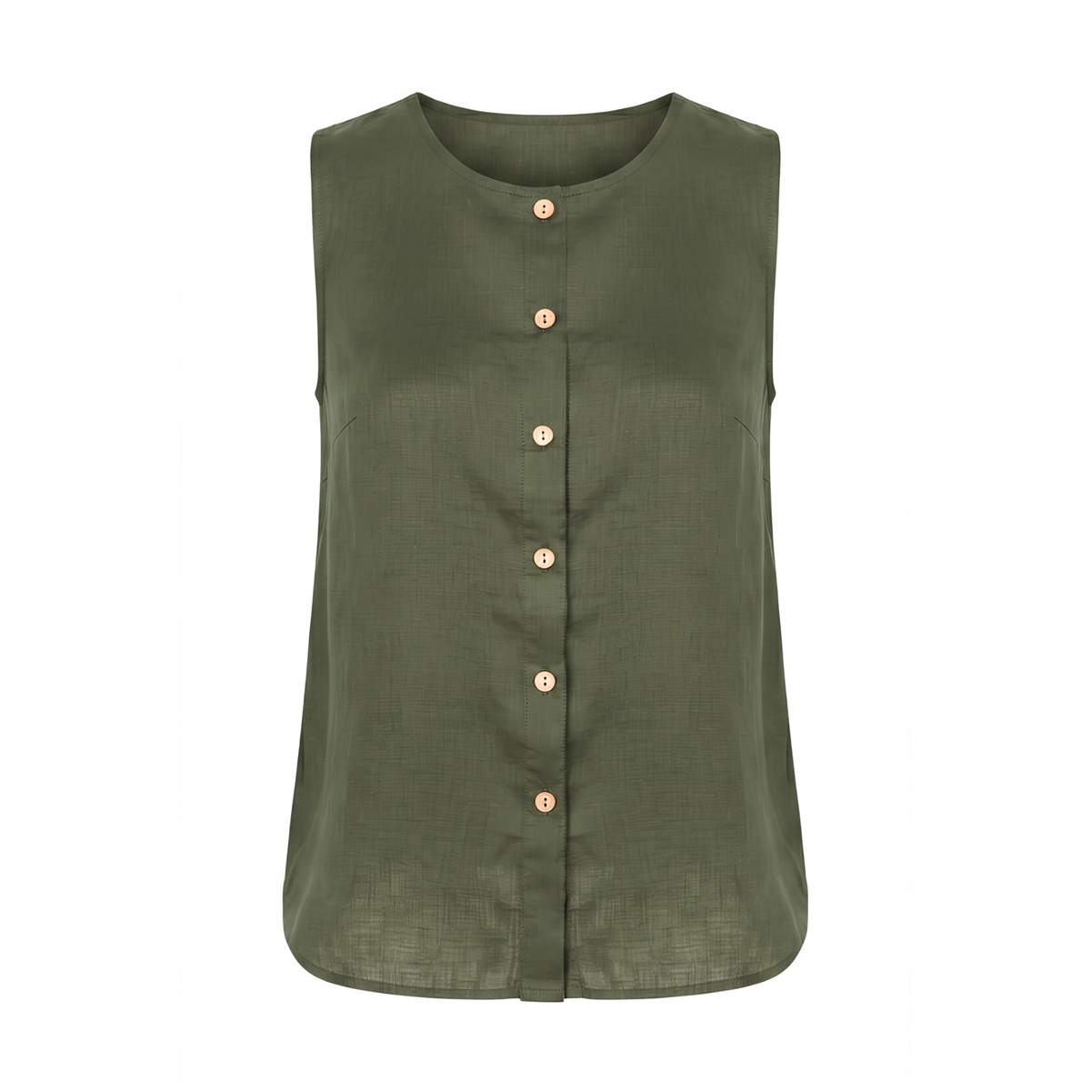 Leinen-Tanktop mit Knopfleiste