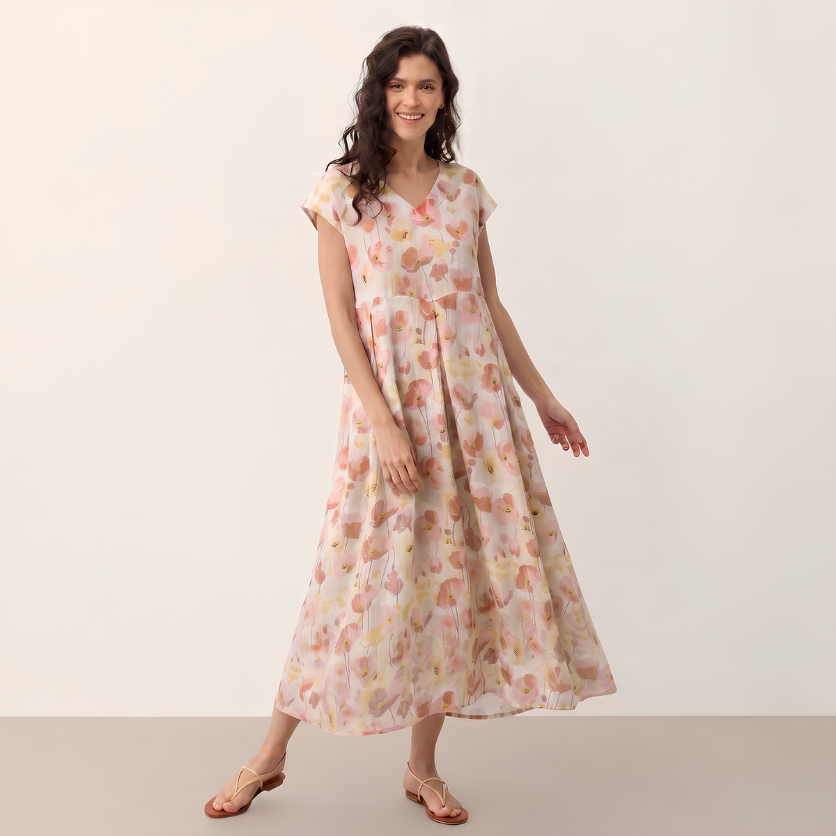 Leinen-Maxikleid Carnation