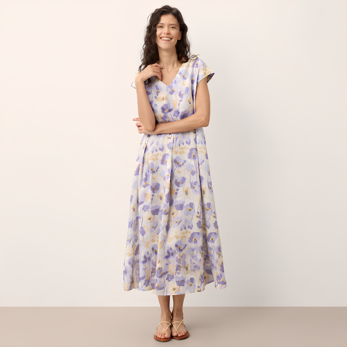 Leinen-Maxikleid Carnation