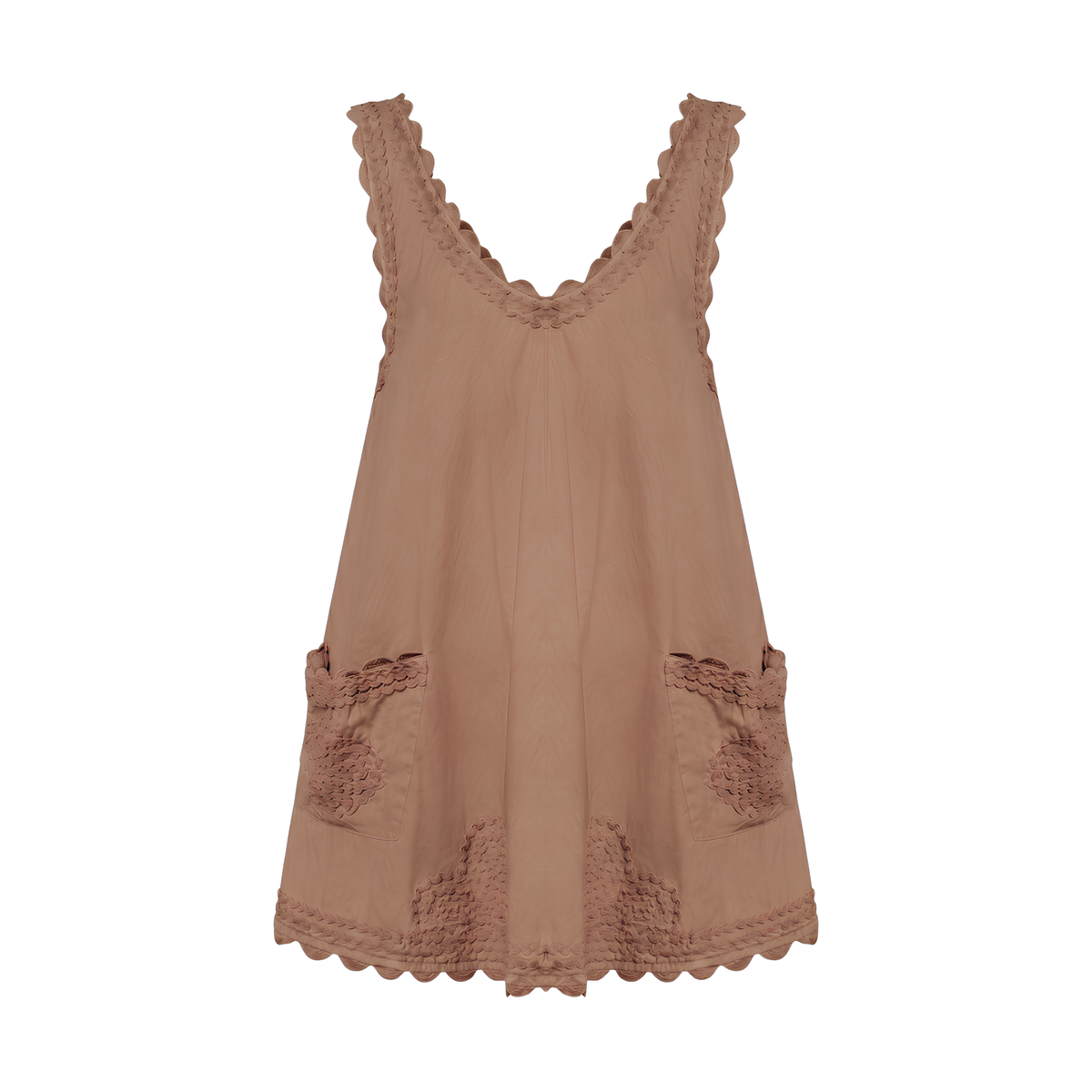 Popeline-Kleid Hibiscus mit Zackenlitze