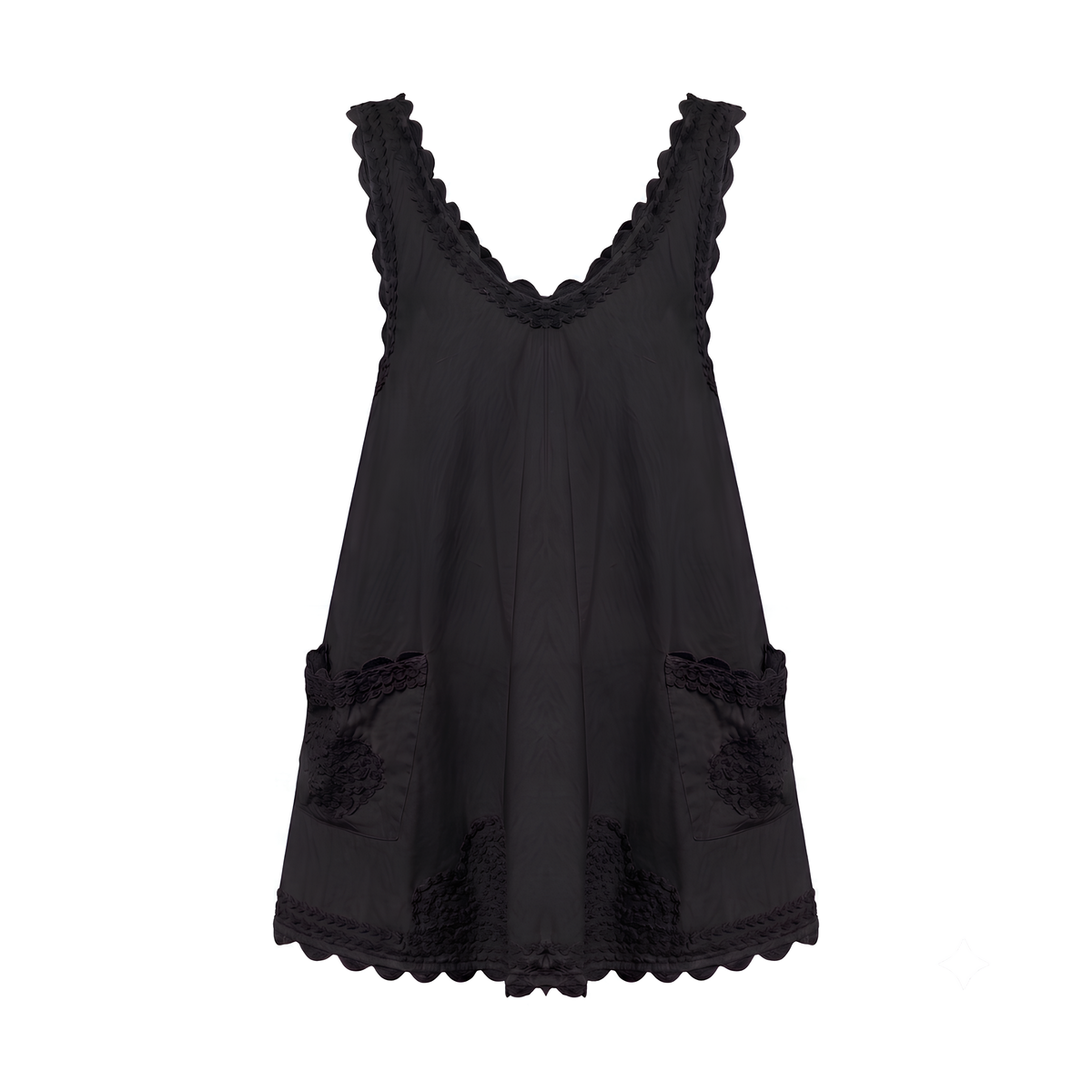 Popeline-Kleid Hibiscus mit Zackenlitze