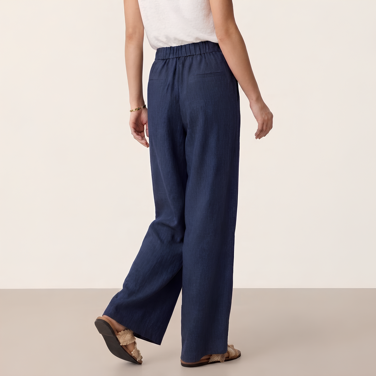 Leinenhose Kaya mit Knopfleiste
