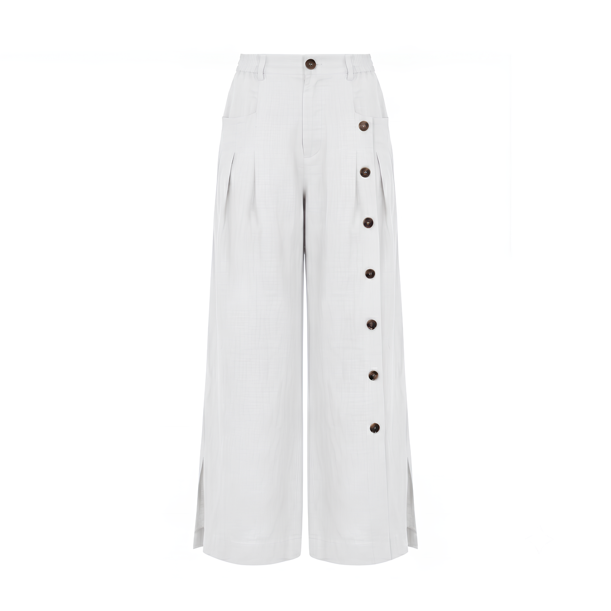 Leinenhose Kaya mit Knopfleiste