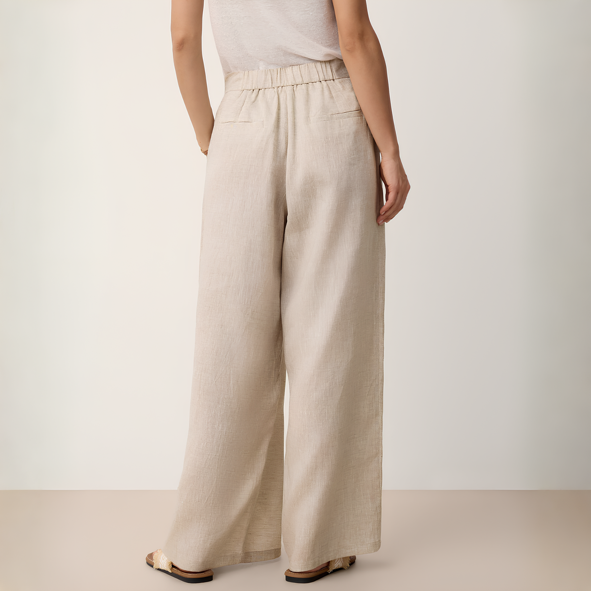 Leinenhose Kaya mit Knopfleiste