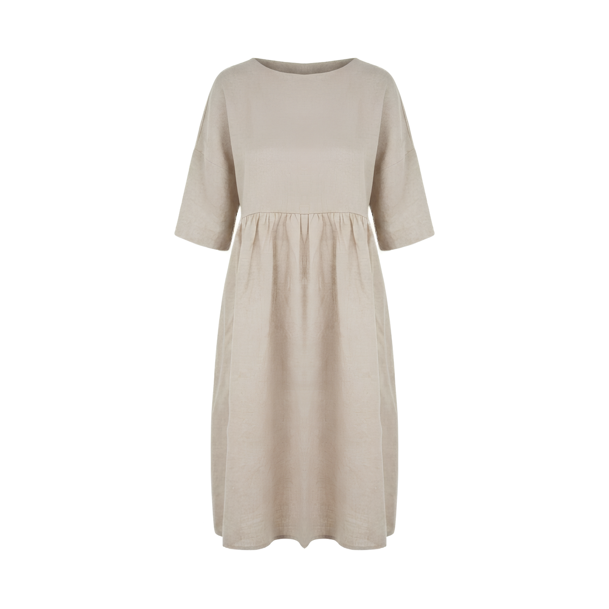 Leinen-Midikleid in A-Linie