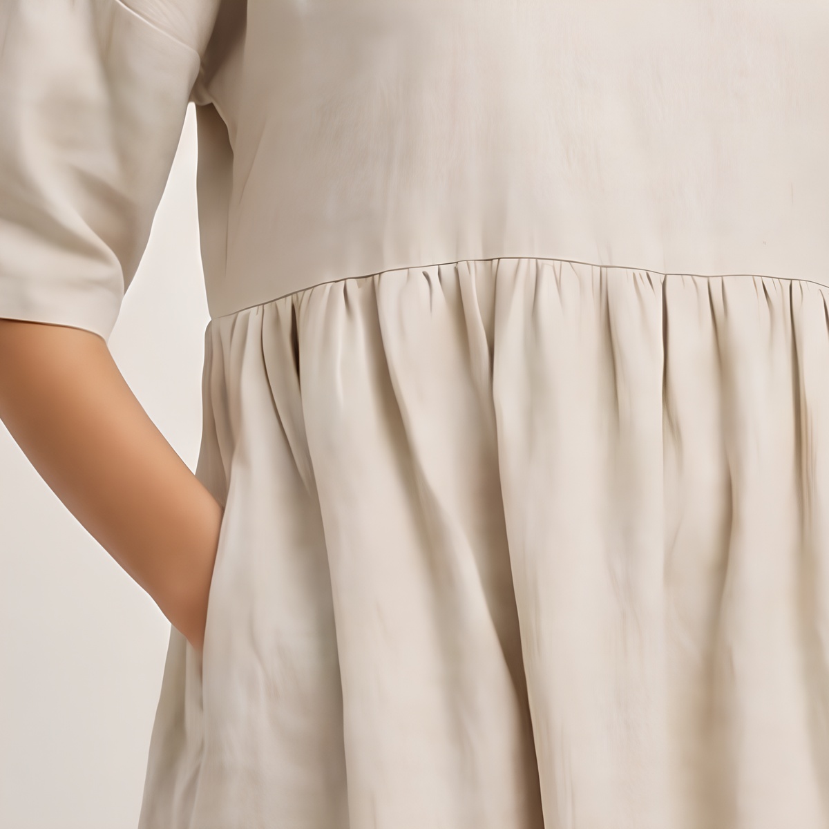 Leinen-Midikleid in A-Linie