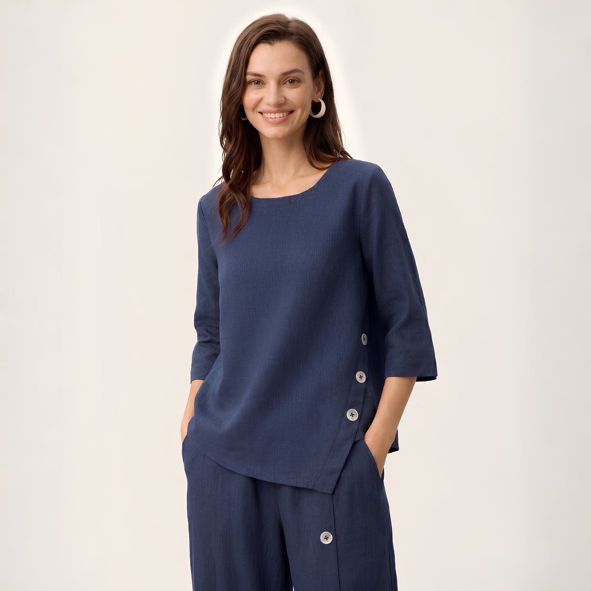 Asymmetrisches Leinentop Nyla