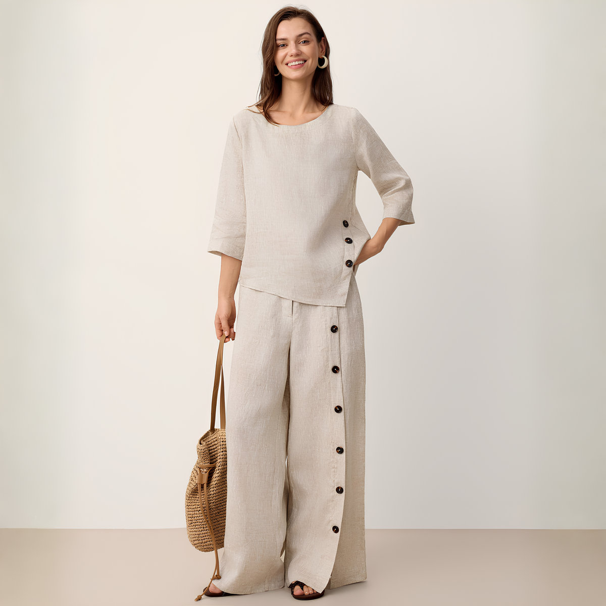 Asymmetrisches Leinentop Nyla
