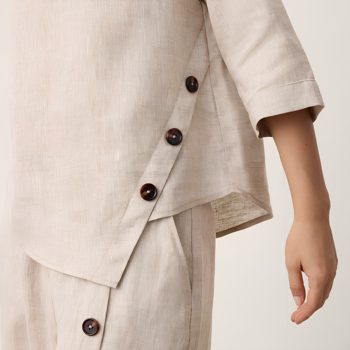 Asymmetrisches Leinentop Nyla