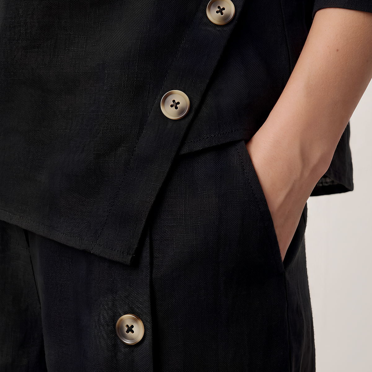 Asymmetrisches Leinentop Nyla