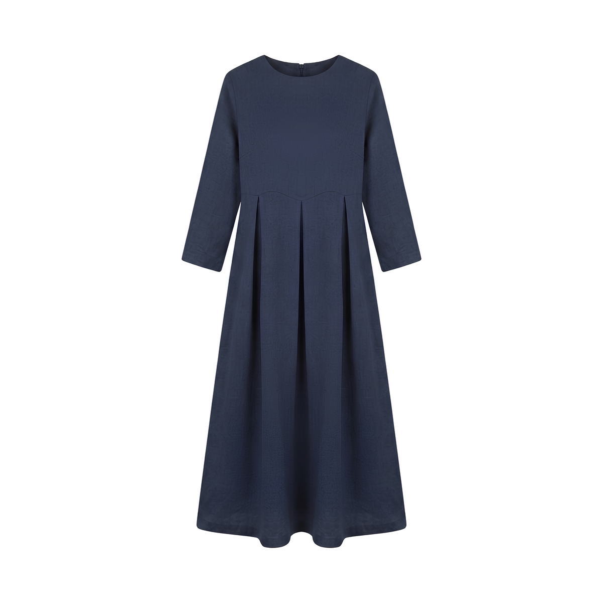 Plissiertes Leinen-Midikleid