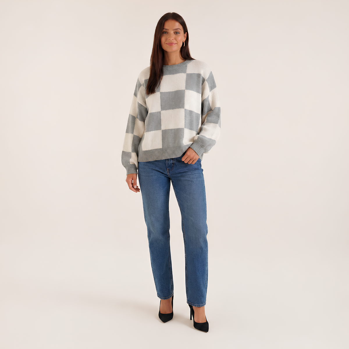 Statement Check Sweater
