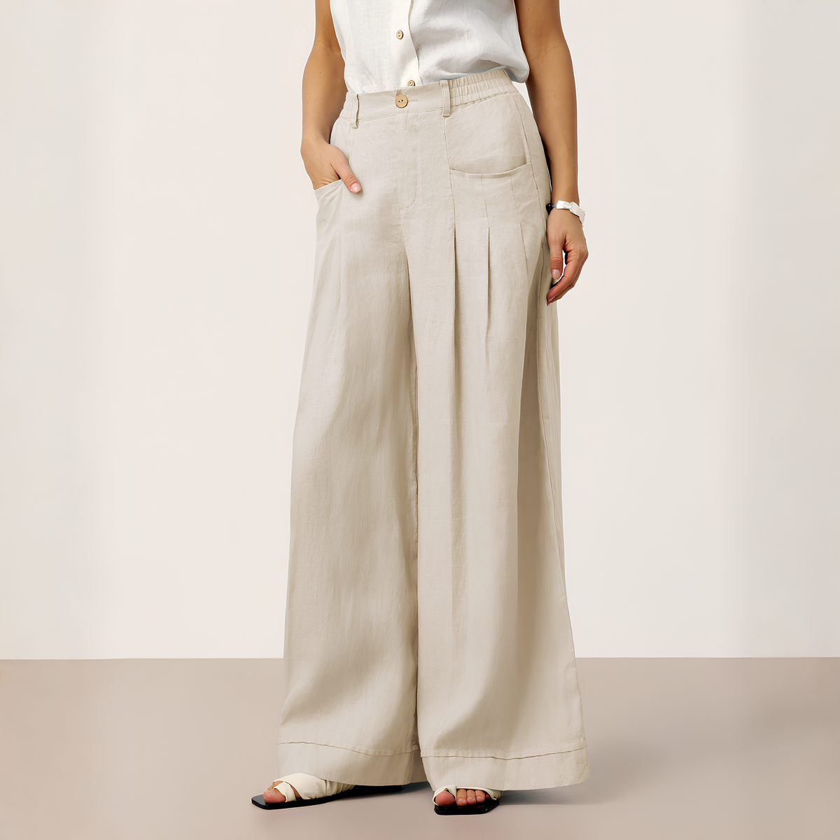 Plissierte Leinenhose Vera