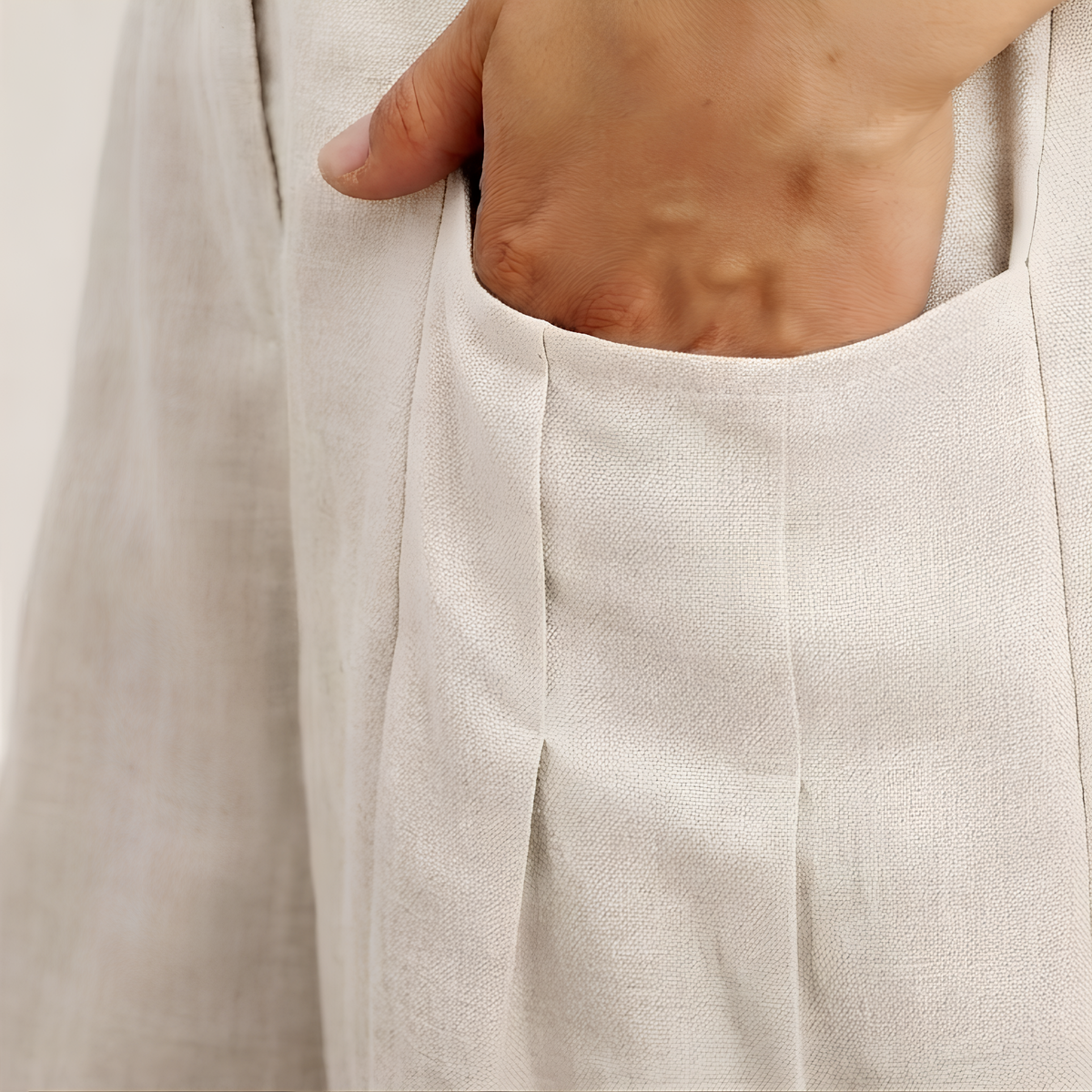 Plissierte Leinenhose Vera
