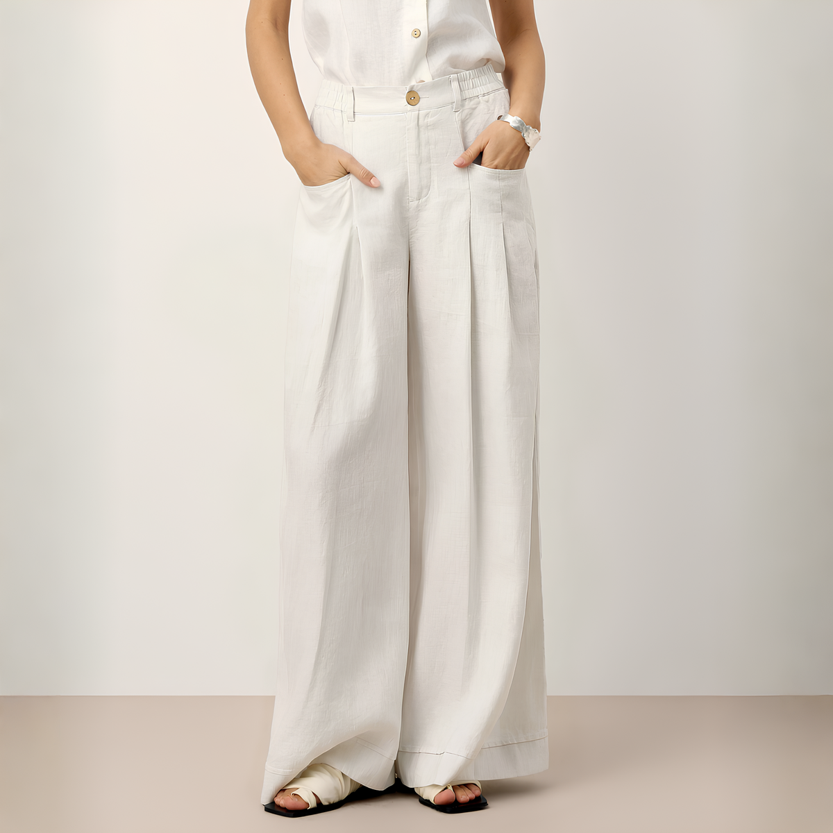 Plissierte Leinenhose Vera